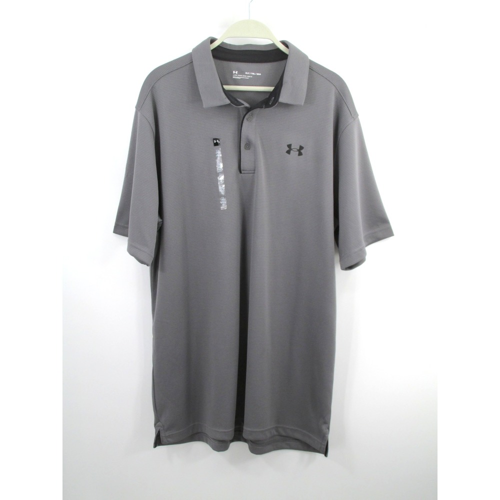 Under Armour Tech Polo Shirt Mens XLT Loose Fit Gray Golf Casual 1290140-040